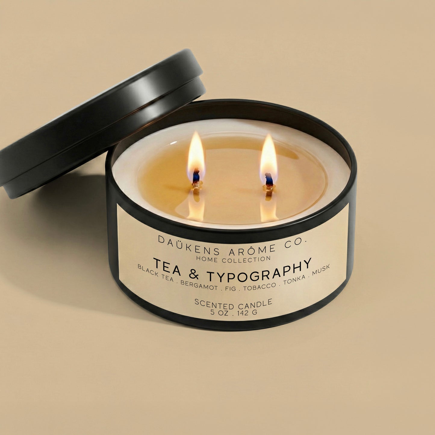 TEA & TYPOGRAPHY SCENTED CANDLE (INSPIRED BY LE LABO'S THÉ NOIR 29*)