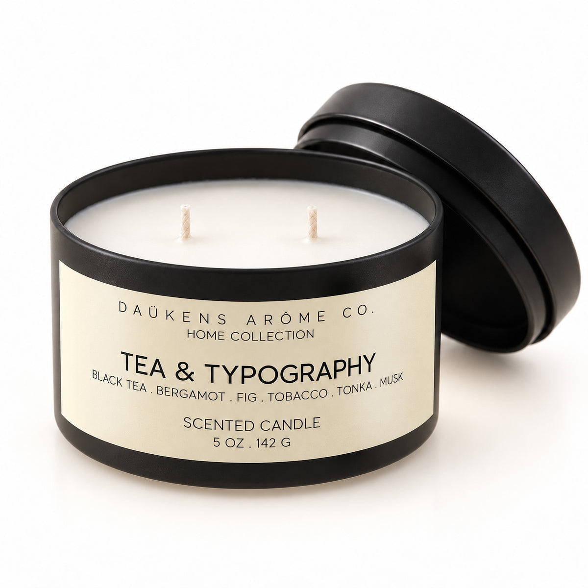 TEA & TYPOGRAPHY SCENTED CANDLE (INSPIRED BY LE LABO'S THÉ NOIR 29*)