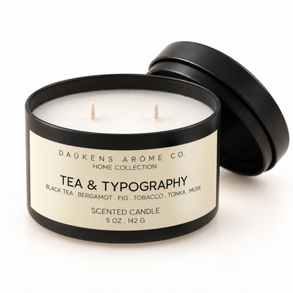 TEA & TYPOGRAPHY SCENTED CANDLE (INSPIRED BY LE LABO'S THÉ NOIR 29*)